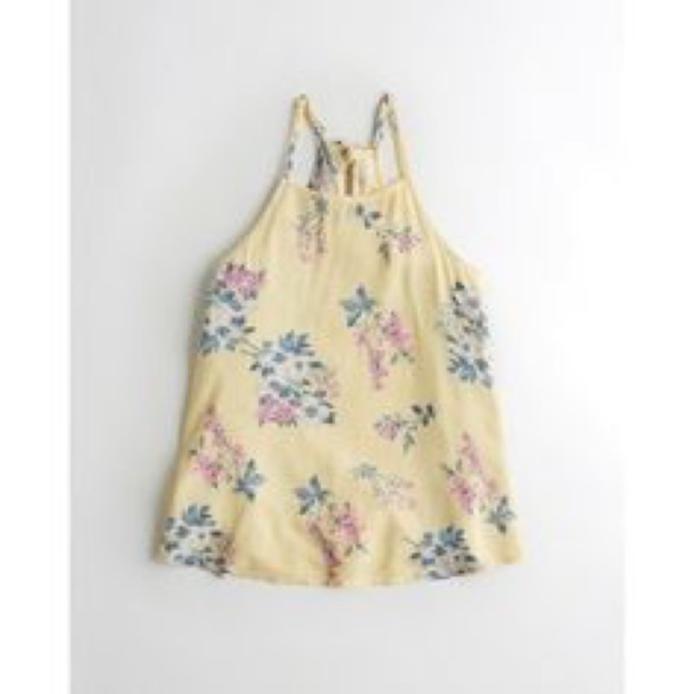 Hollister Yellow Floral Tank Top